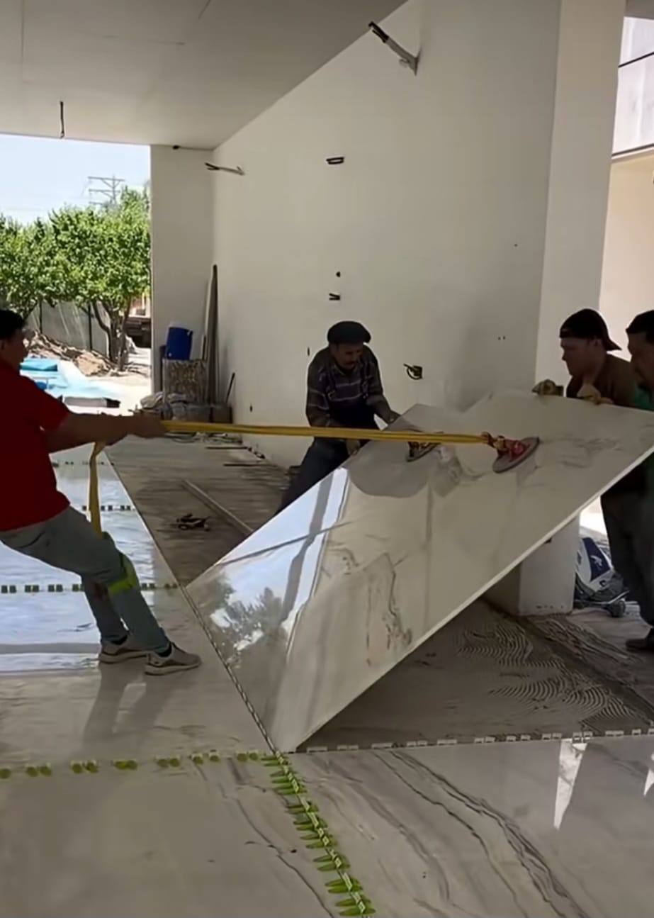 Pemasangan dinding marmer proyek 2